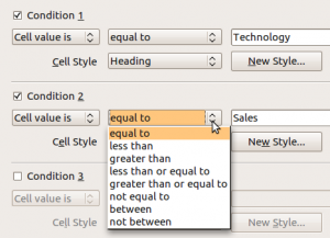 openoffice conditional formatting sequentially