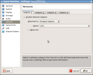 adapter type in virtualbox for mac. network